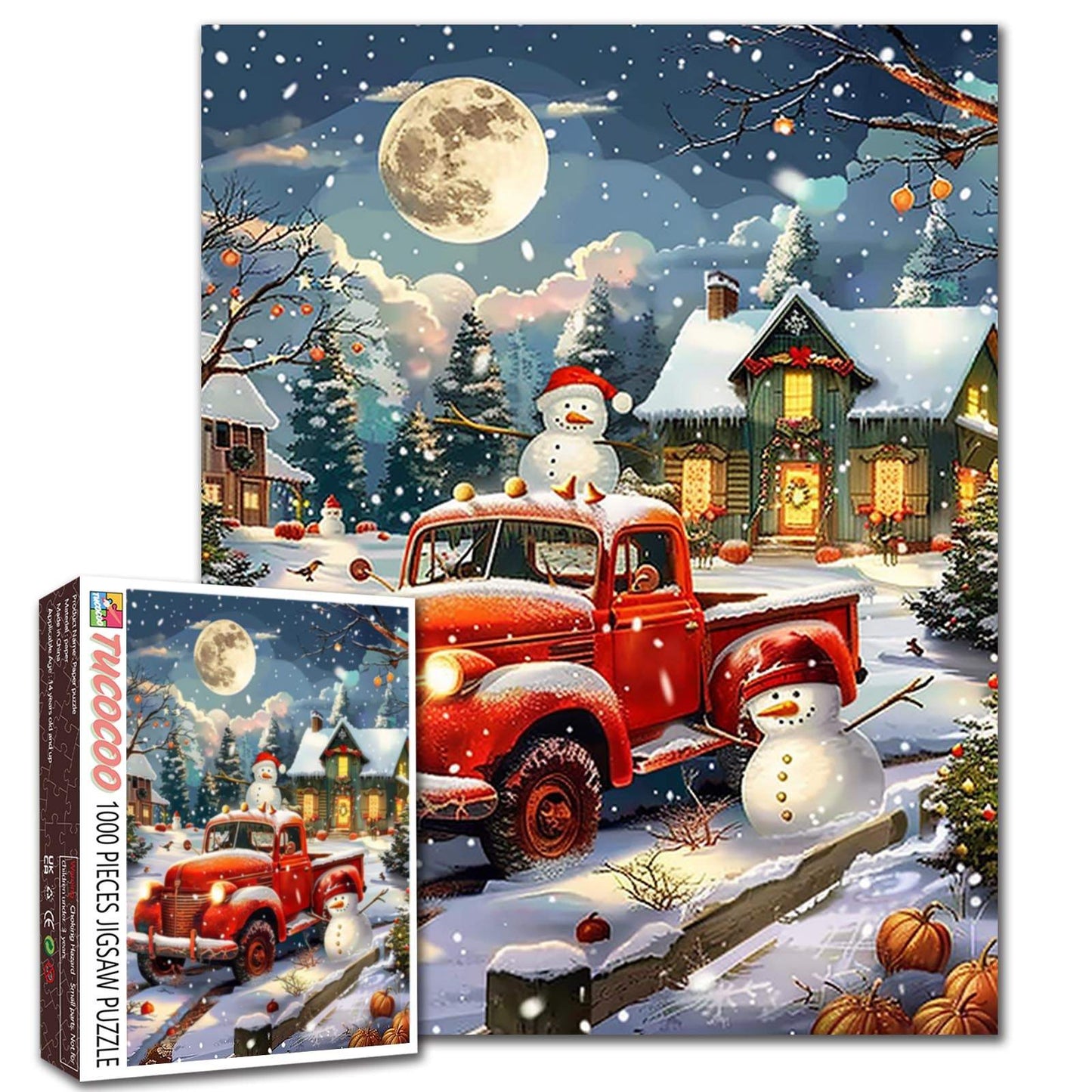 Christmas Red Truck Jigsaw Puzzle