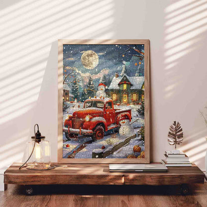 Christmas Red Truck Jigsaw Puzzle
