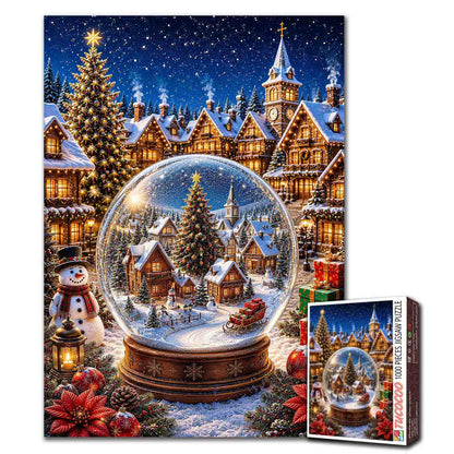 Christmas Snow Globe Village Jigsaw Puzzle