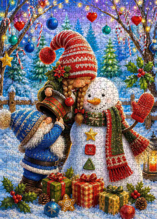Christmas Snowman Friendship Jigsaw Puzzle