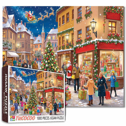 Christmas Town Square Celebration Jigsaw Puzzle