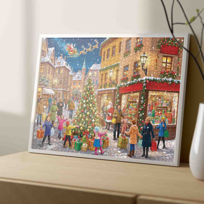 Christmas Town Square Celebration Jigsaw Puzzle