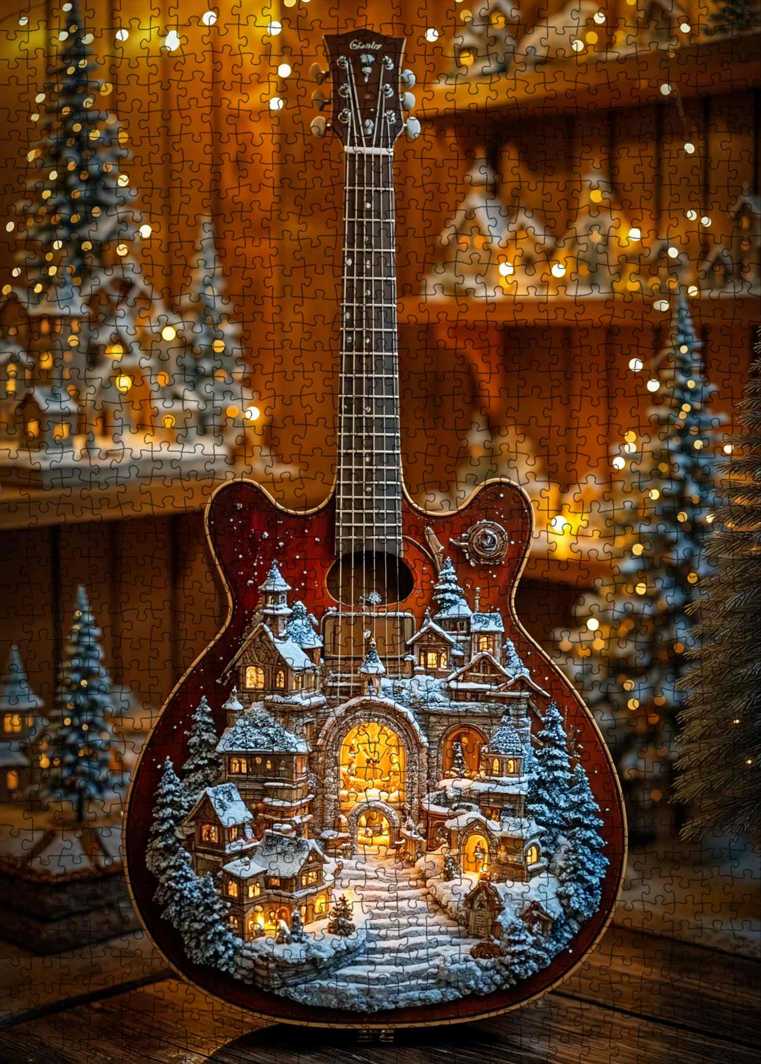 Christmas Town on Guitar Jigsaw Puzzle