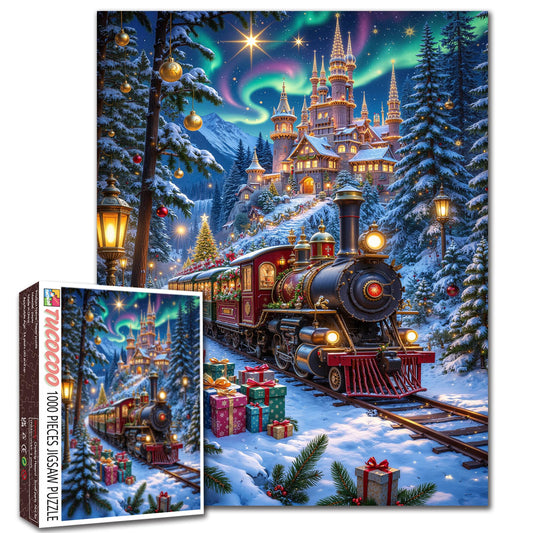 Christmas Train to Snowy Castle Jigsaw Puzzle