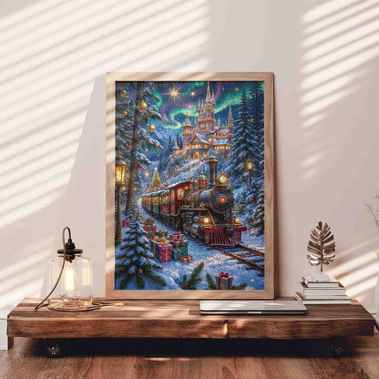 Christmas Train to Snowy Castle Jigsaw Puzzle