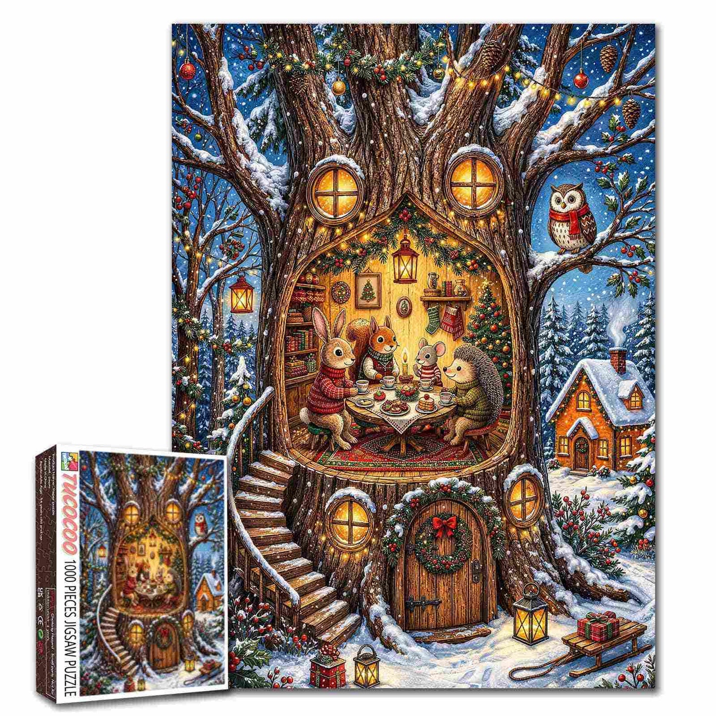 Christmas Treehouse Friends Jigsaw Puzzle