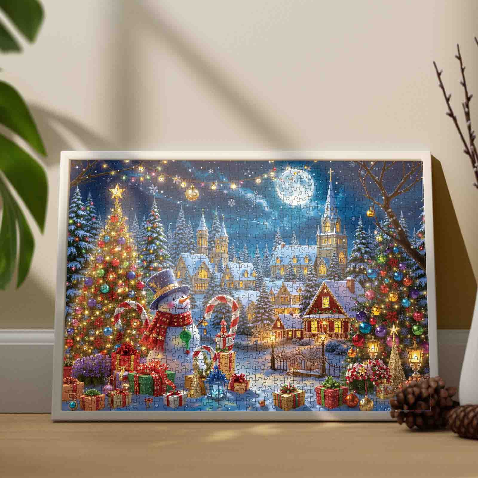 Christmas Village Moonlight Jigsaw Puzzle