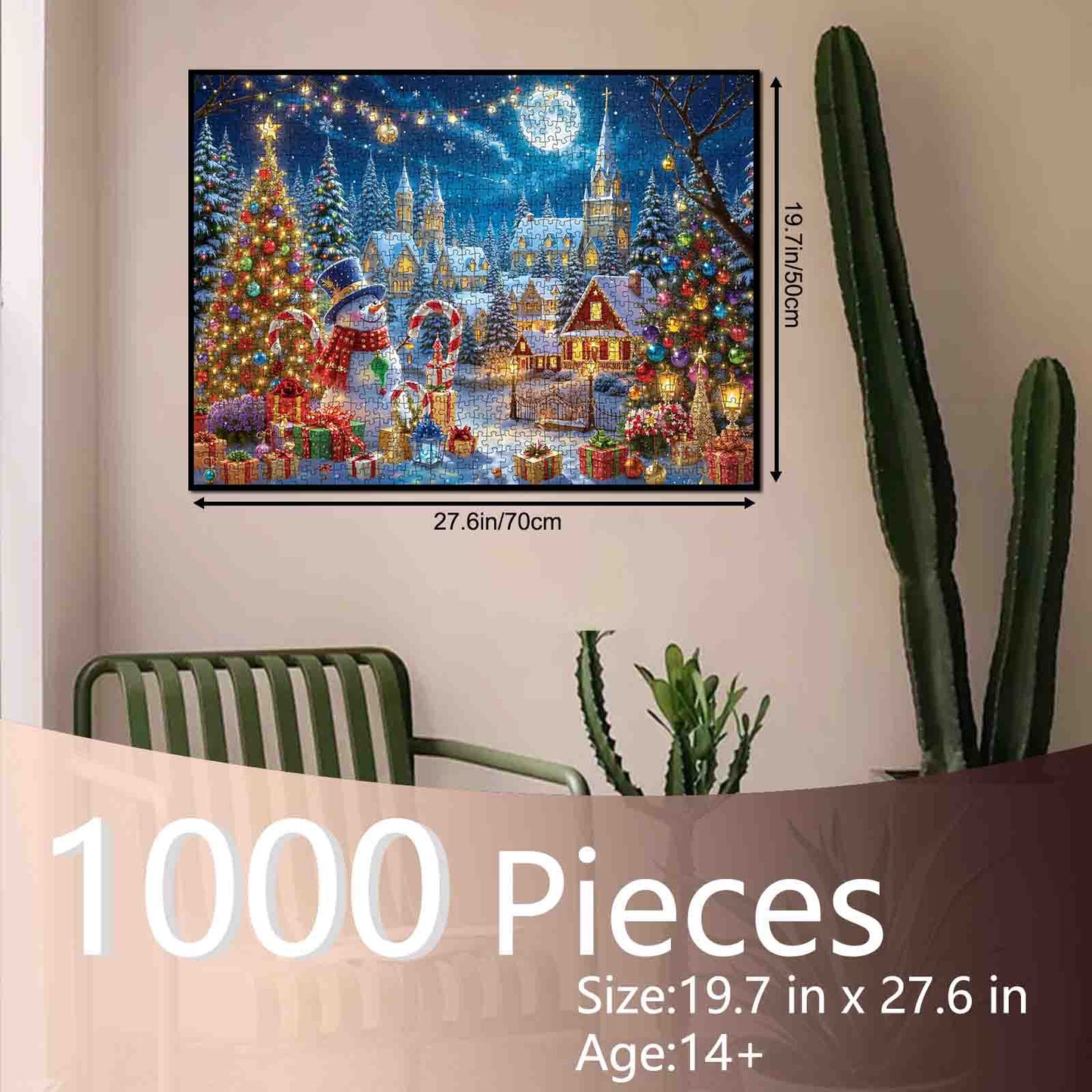 Christmas Village Moonlight Jigsaw Puzzle