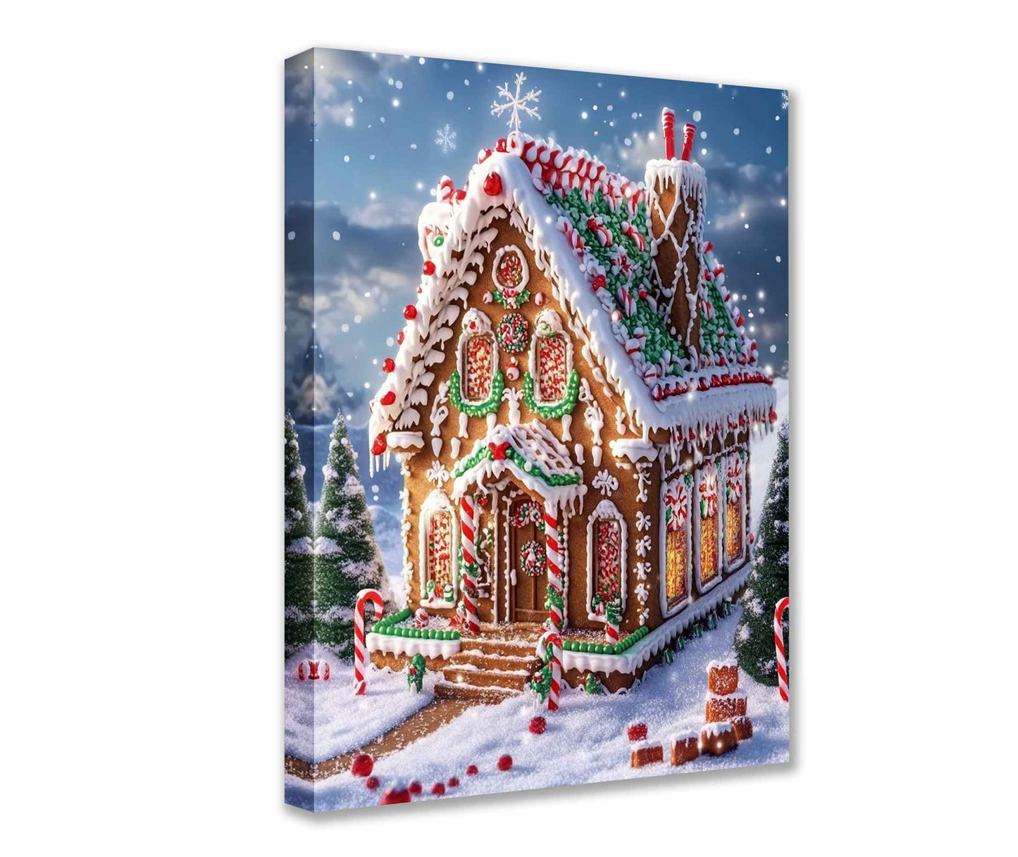 Gingerbread House Christmas Canvas Wall Art