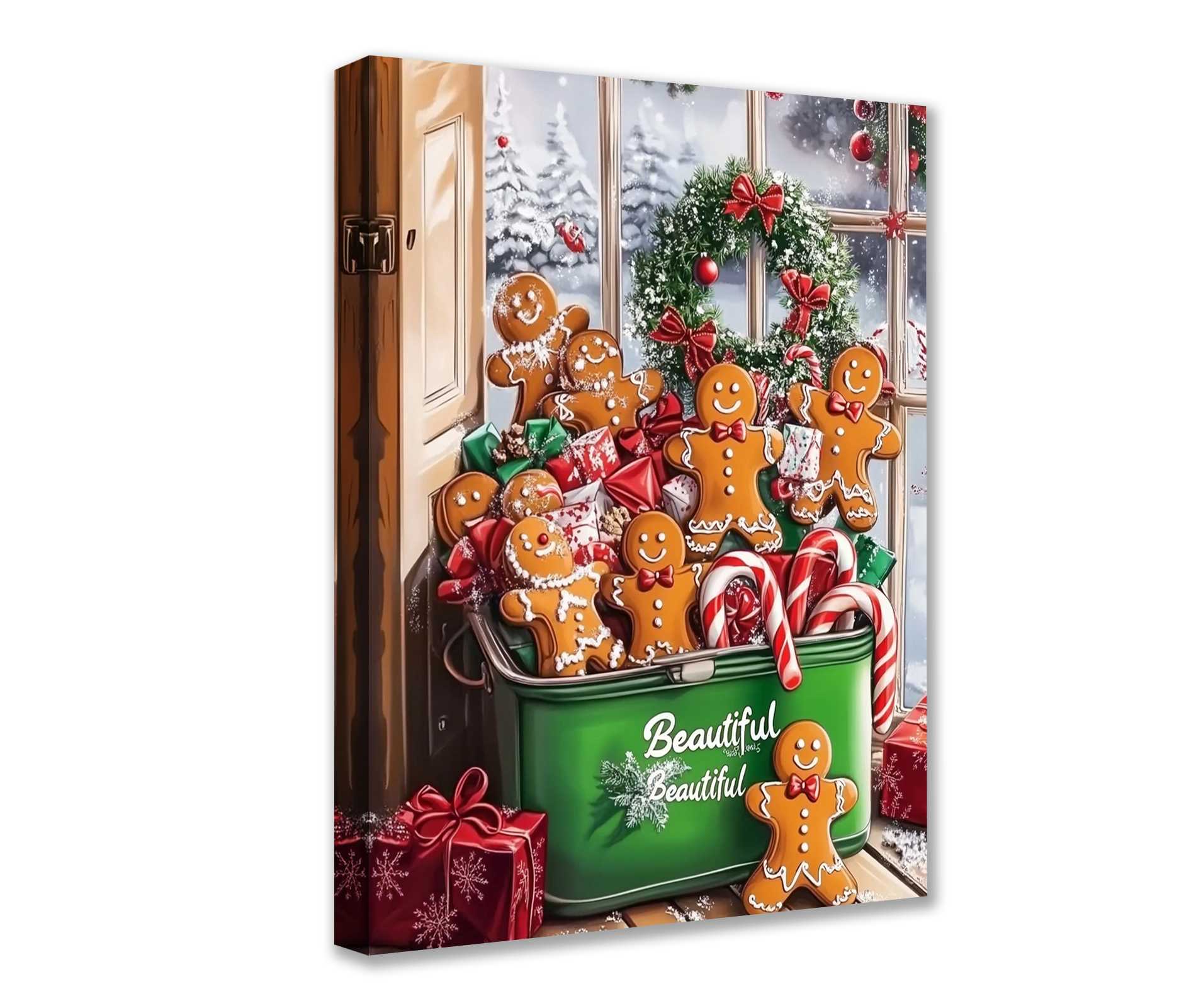 Gingerbread Delight Christmas Canvas Wall Art