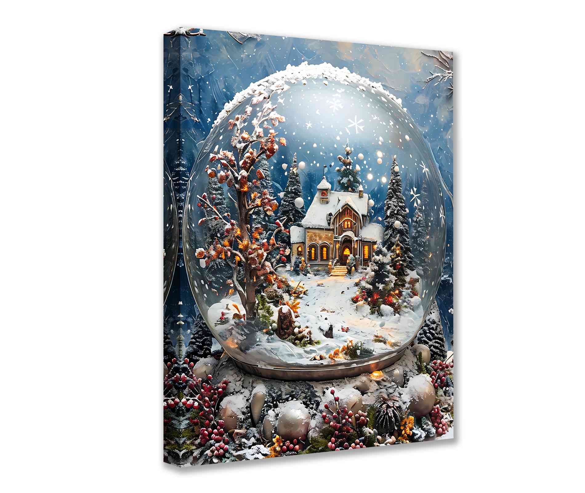 Snow Globe Winter Wonderland Canvas Wall Art