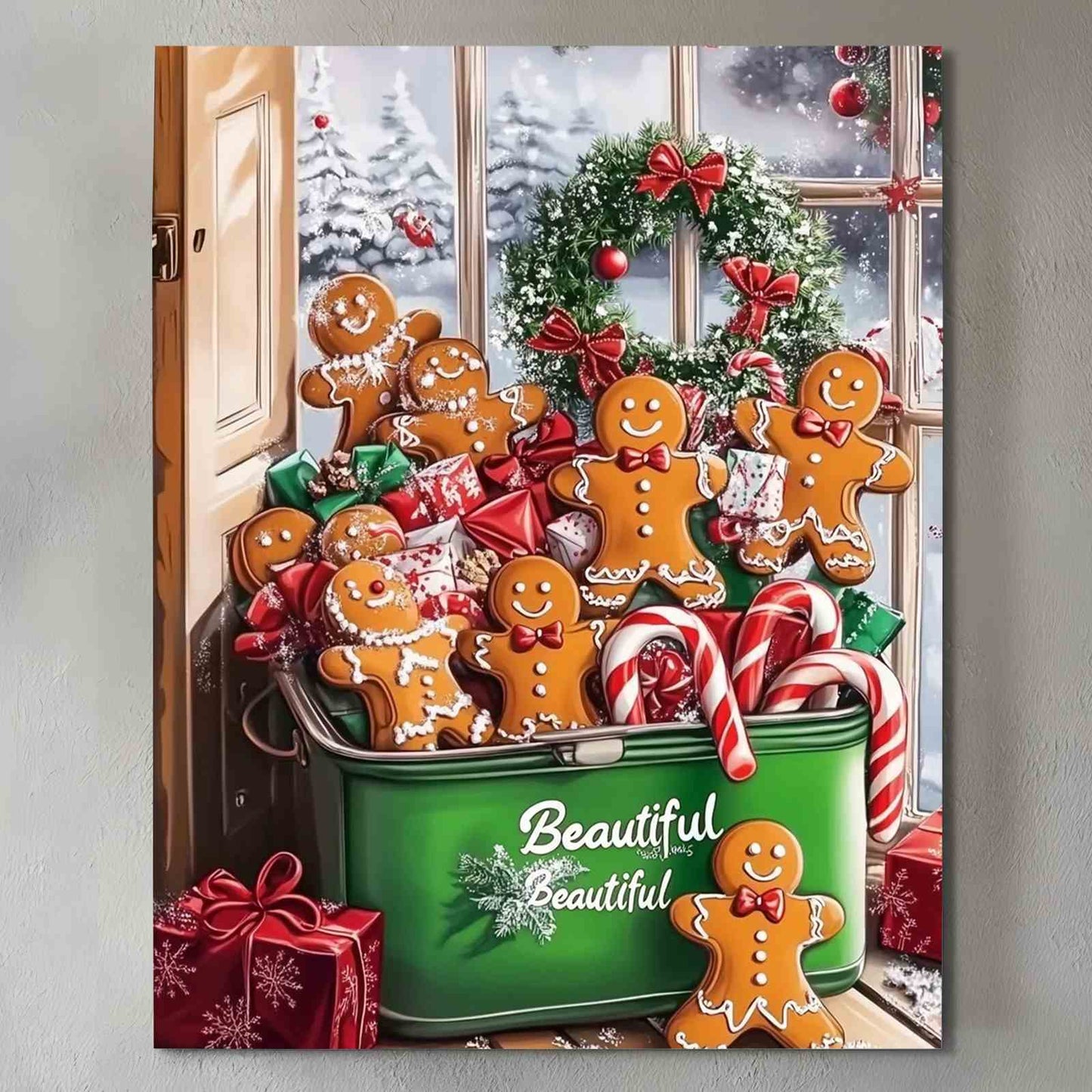 Gingerbread Delight Christmas Canvas Wall Art