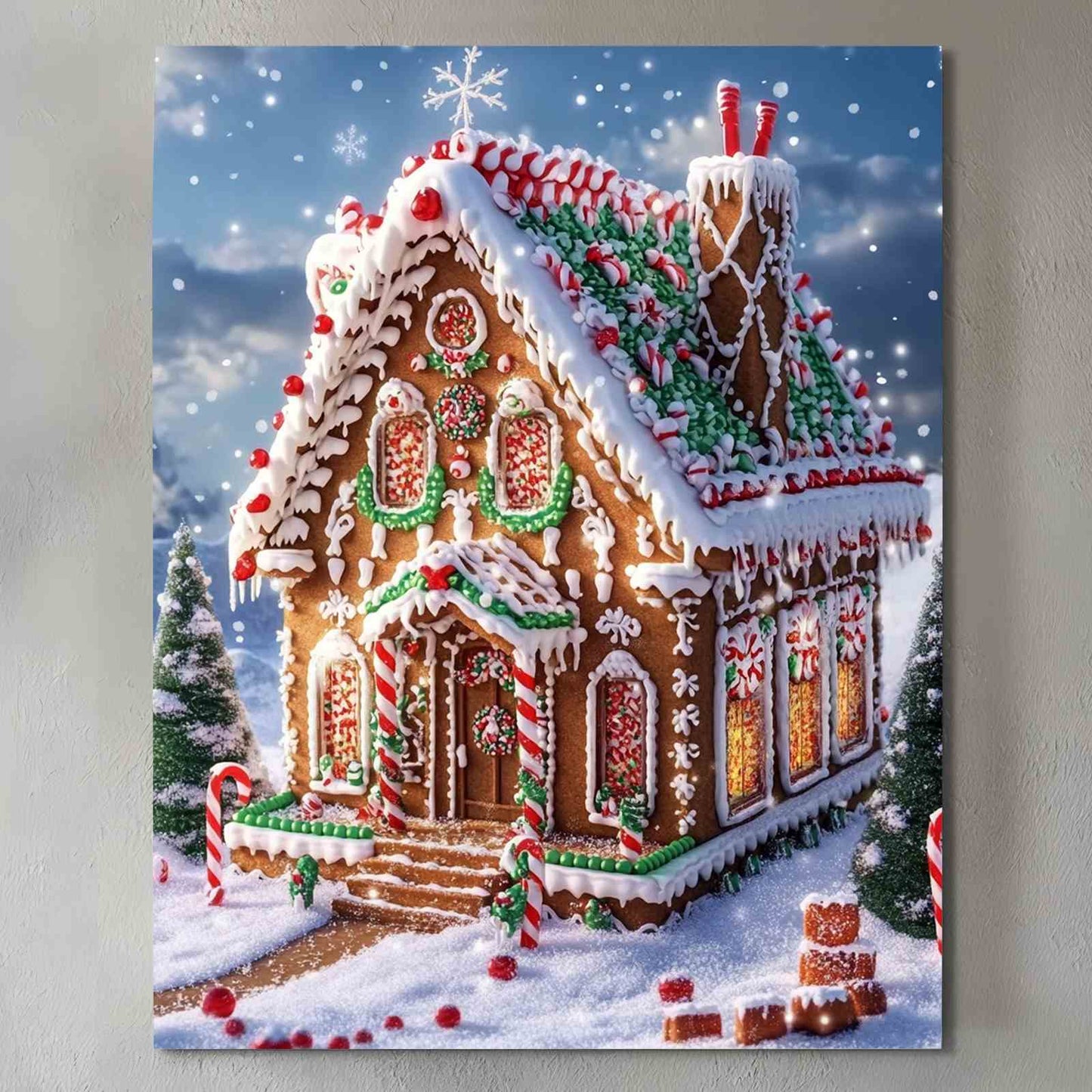 Gingerbread House Christmas Canvas Wall Art