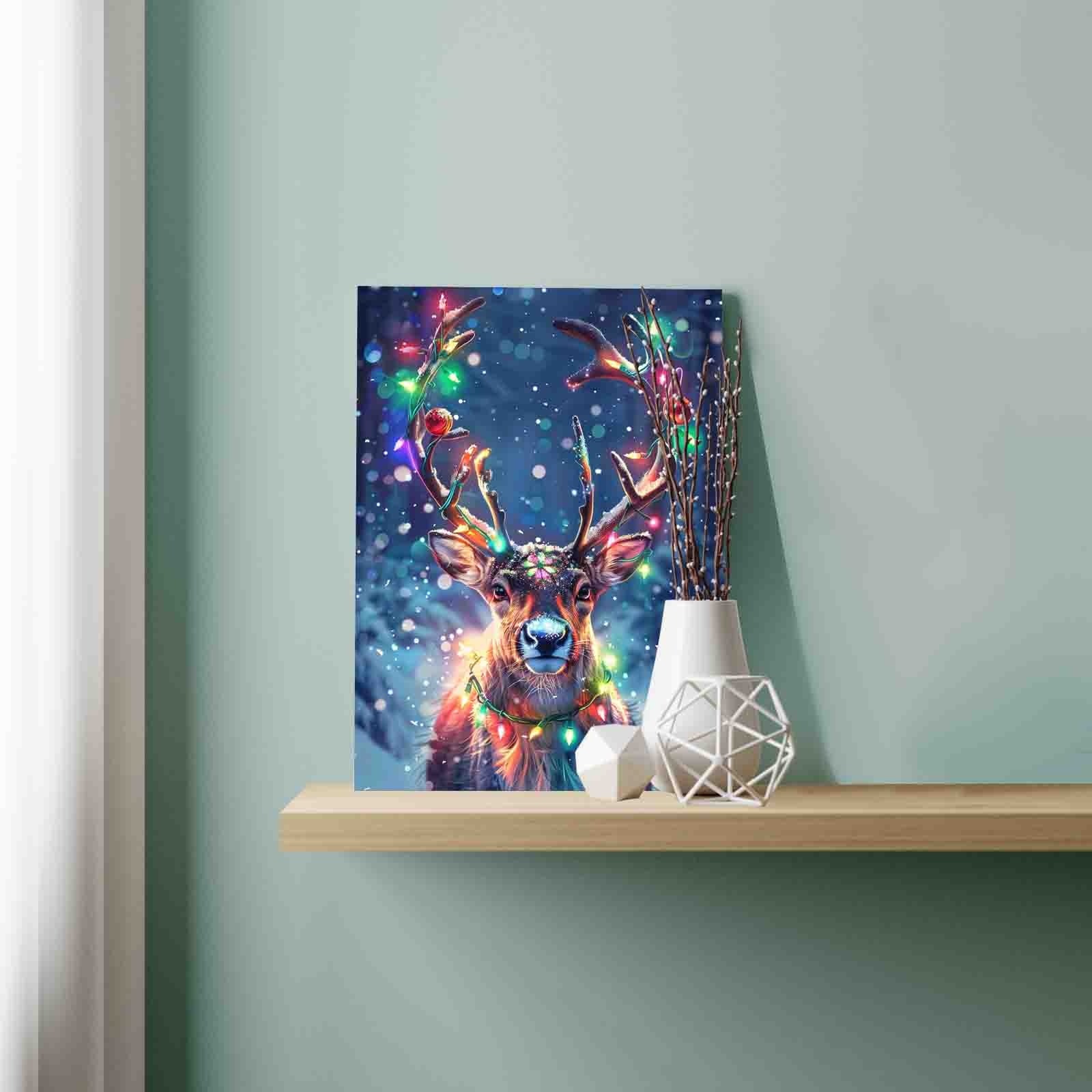 Christmas Deer Lights Paint by Numbers