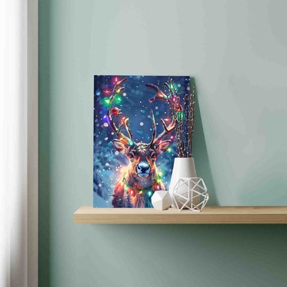 Christmas Deer Lights Paint by Numbers