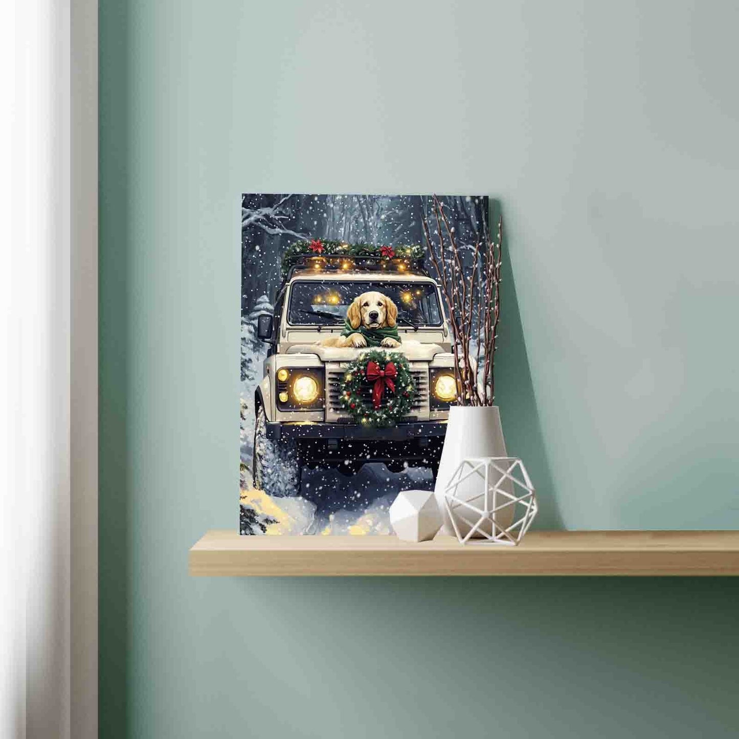 Christmas Drive Dog Paint by Numbers