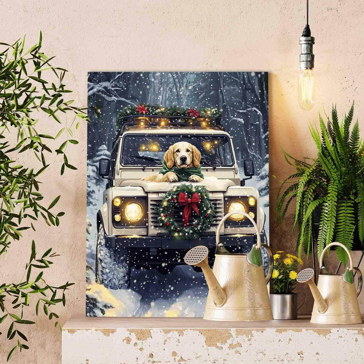 Christmas Drive Dog Paint by Numbers