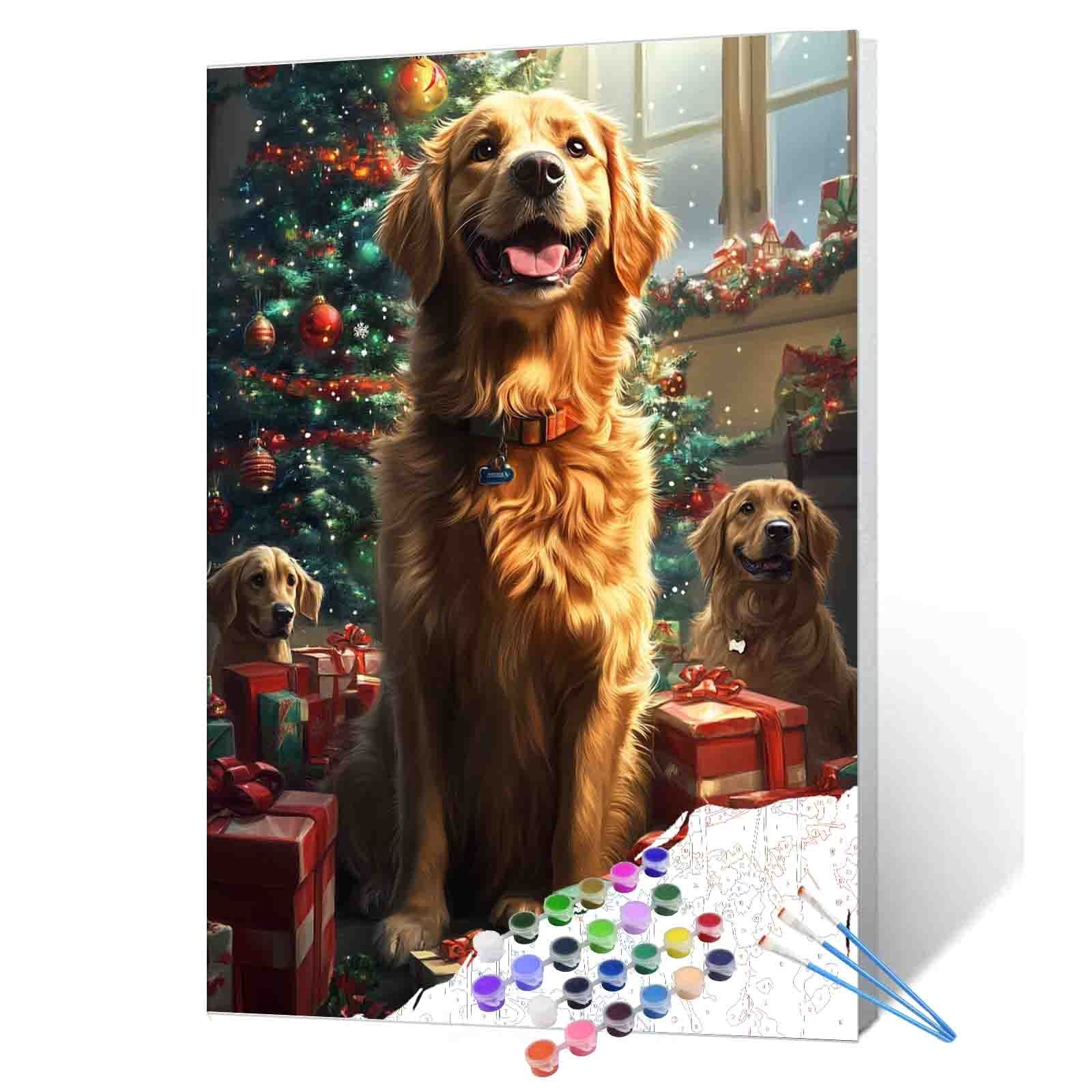 Christmas Gifts for Dogs Paint by Numbers