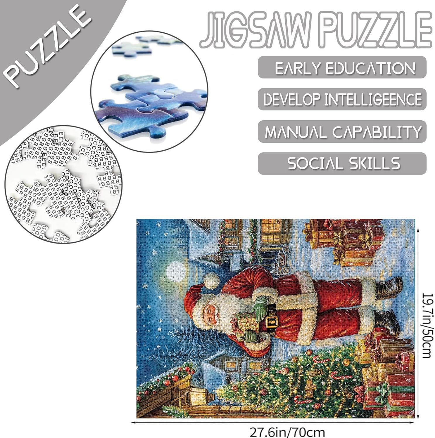 Santa Claus with Christmas Gifts Jigsaw Puzzles