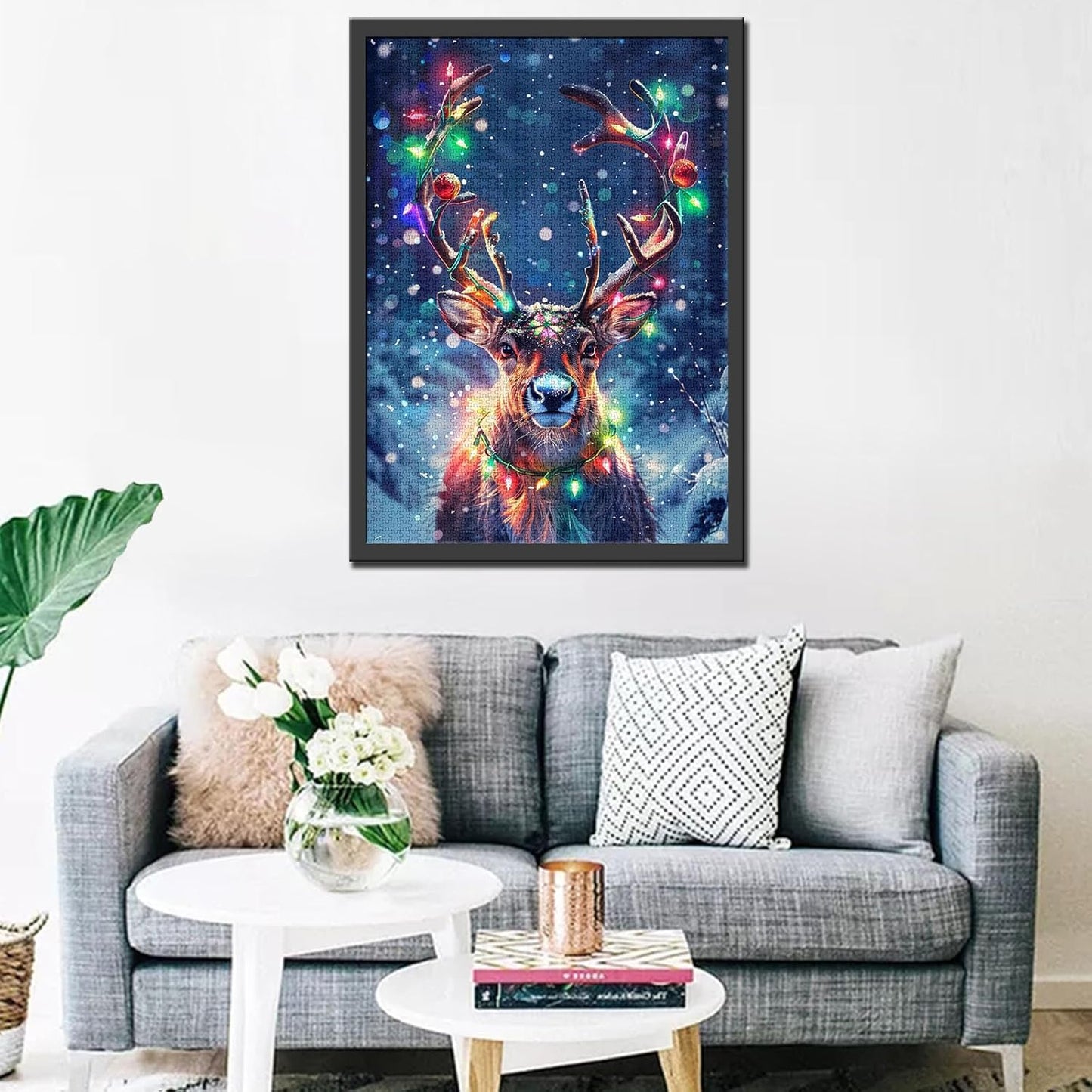 Christmas Lights Reindeer Jigsaw Puzzles