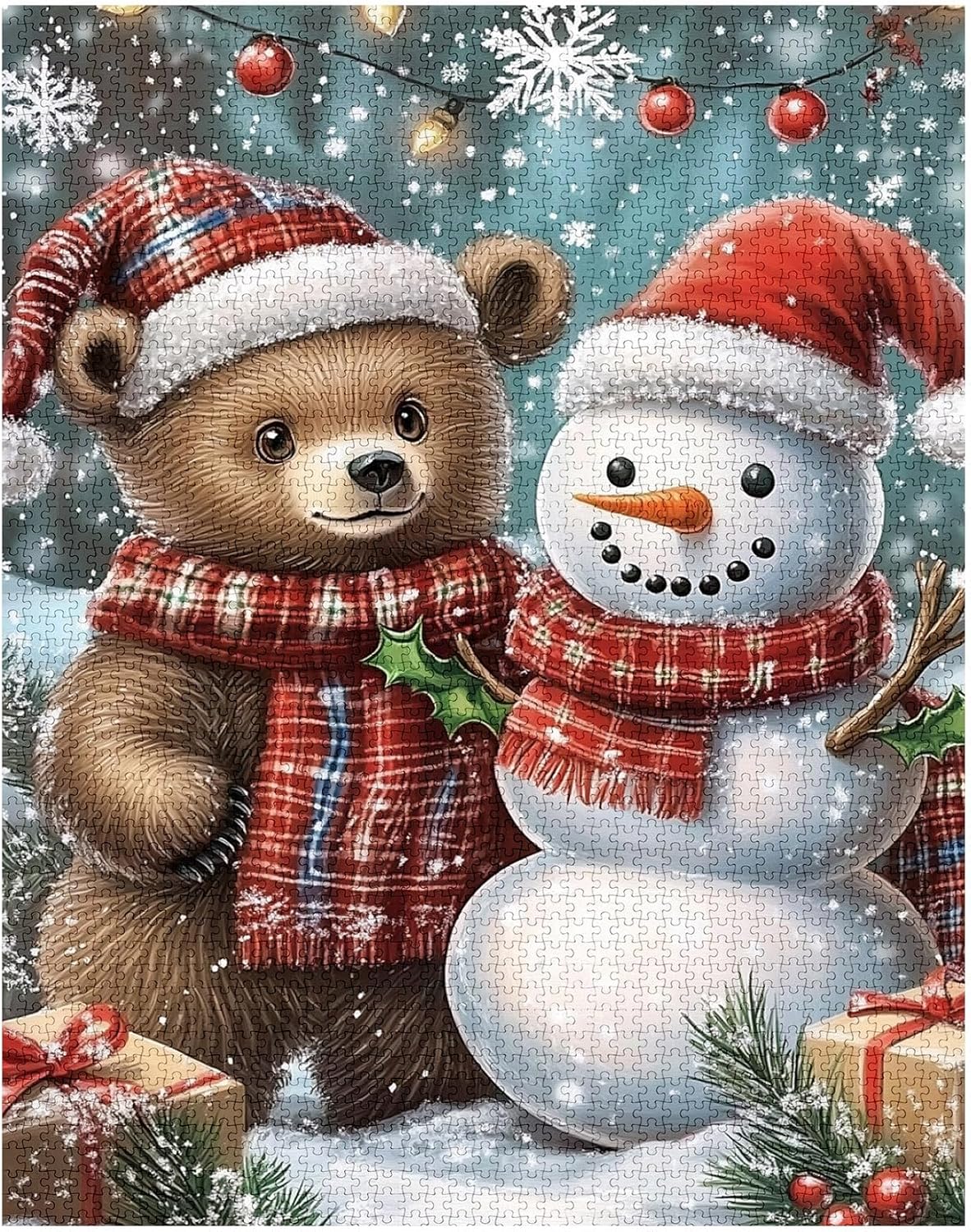 Teddy Bear and Little Snowman Jigsaw Puzzles