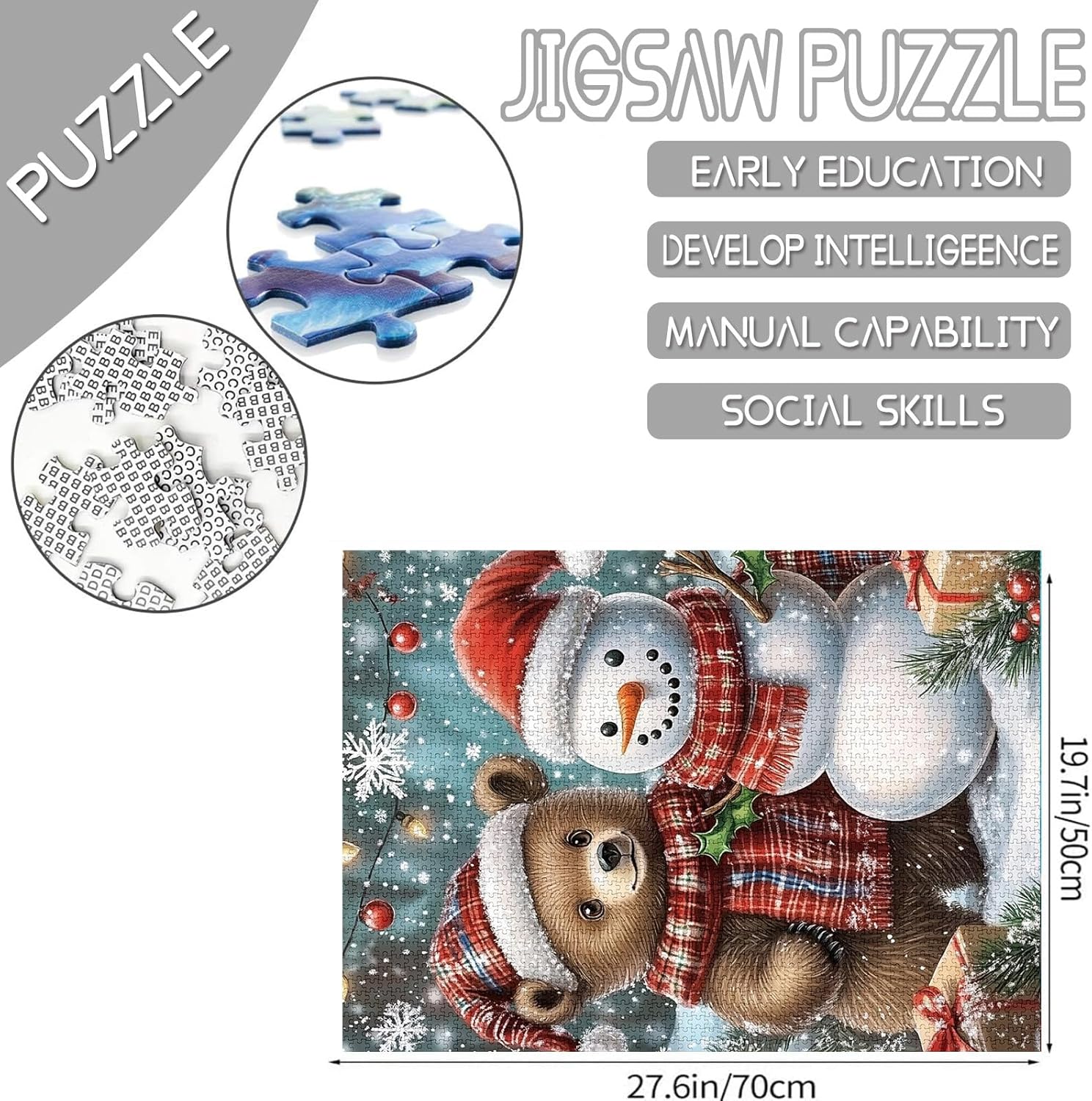 Teddy Bear and Little Snowman Jigsaw Puzzles