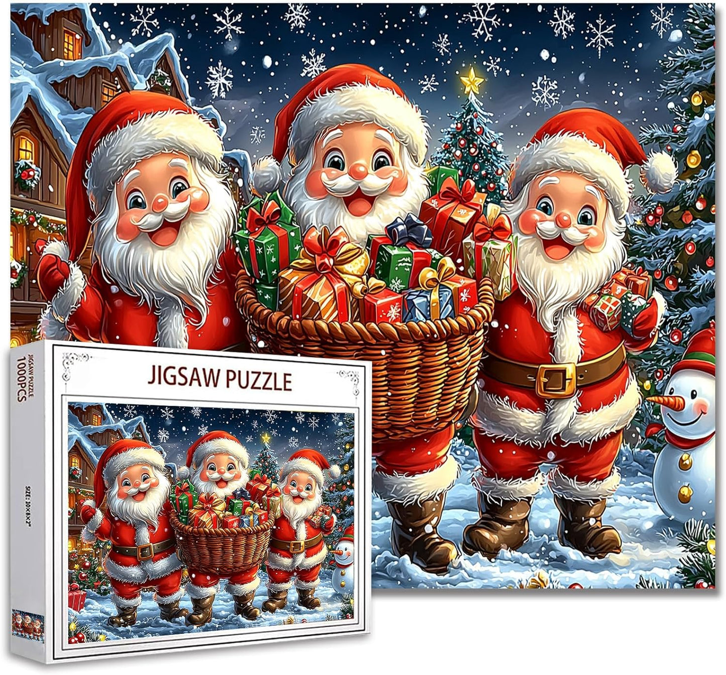 Three Cute Santa Clauses Jigsaw Puzzles