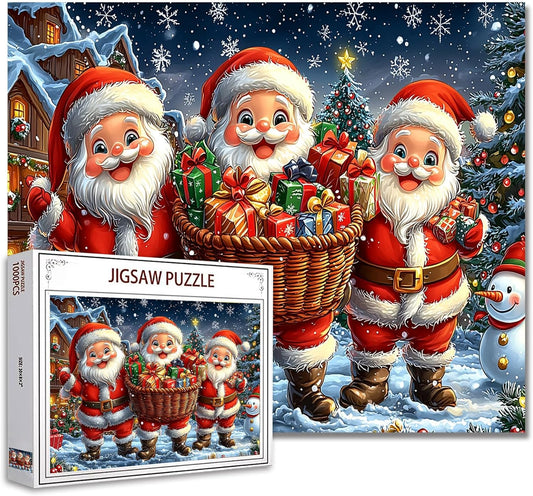 Three Cute Santa Clauses Jigsaw Puzzles