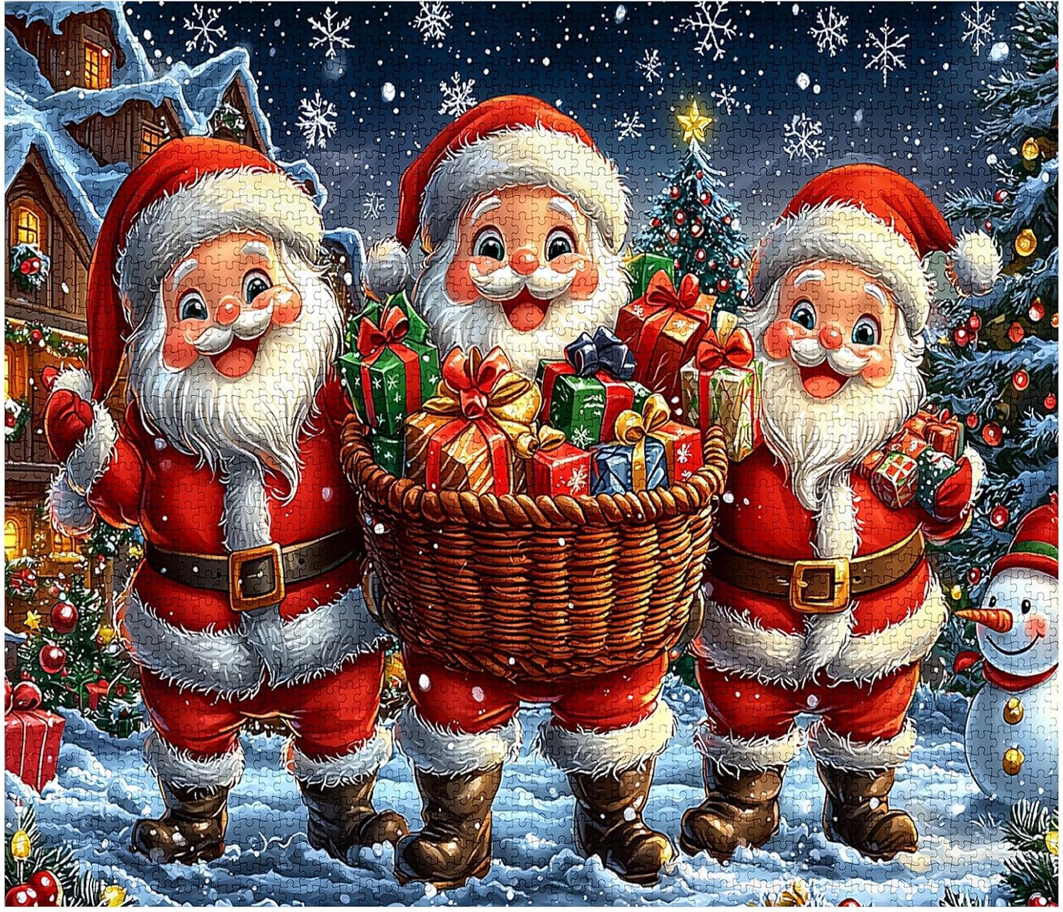 Three Cute Santa Clauses Jigsaw Puzzles