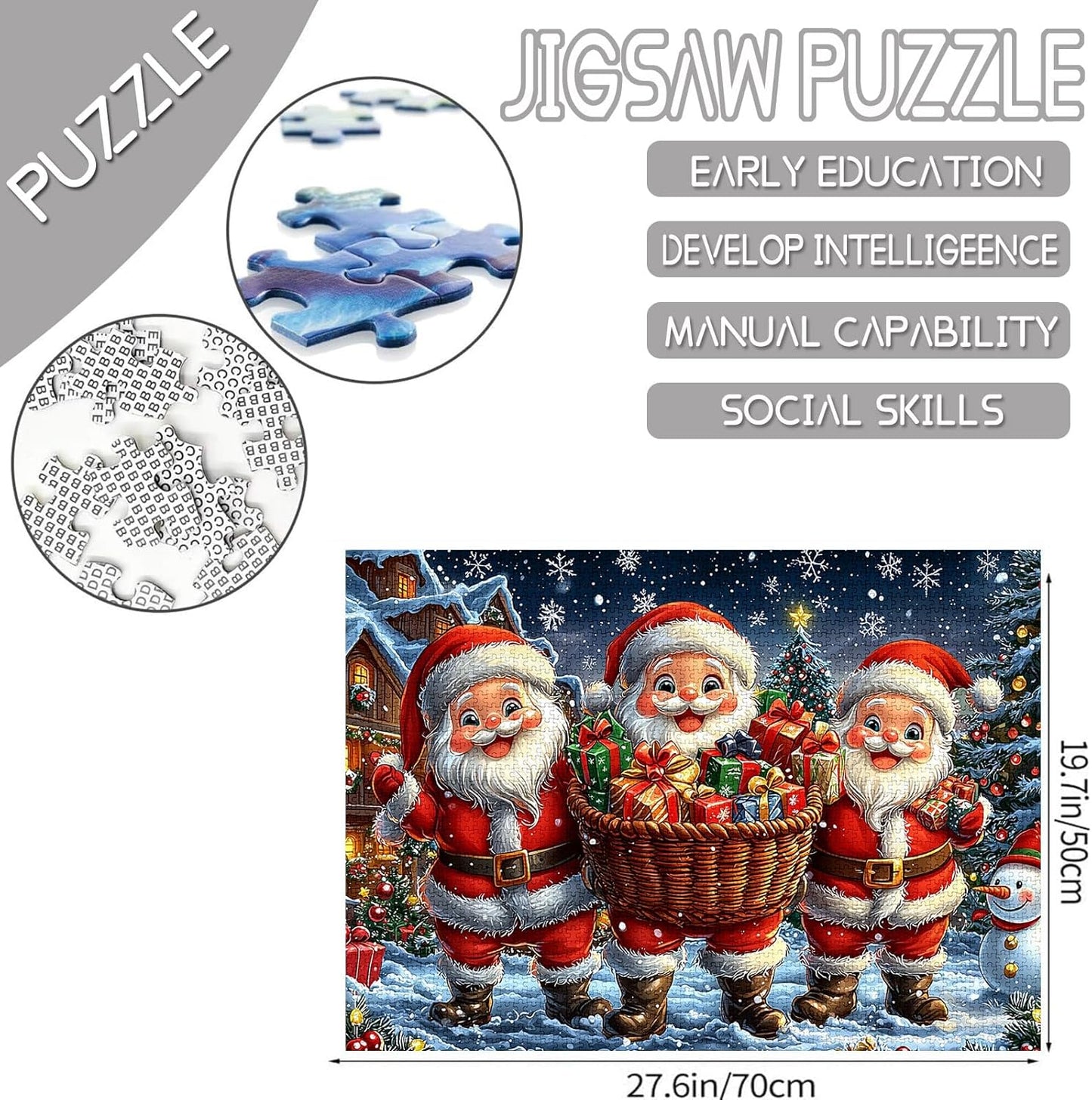 Three Cute Santa Clauses Jigsaw Puzzles