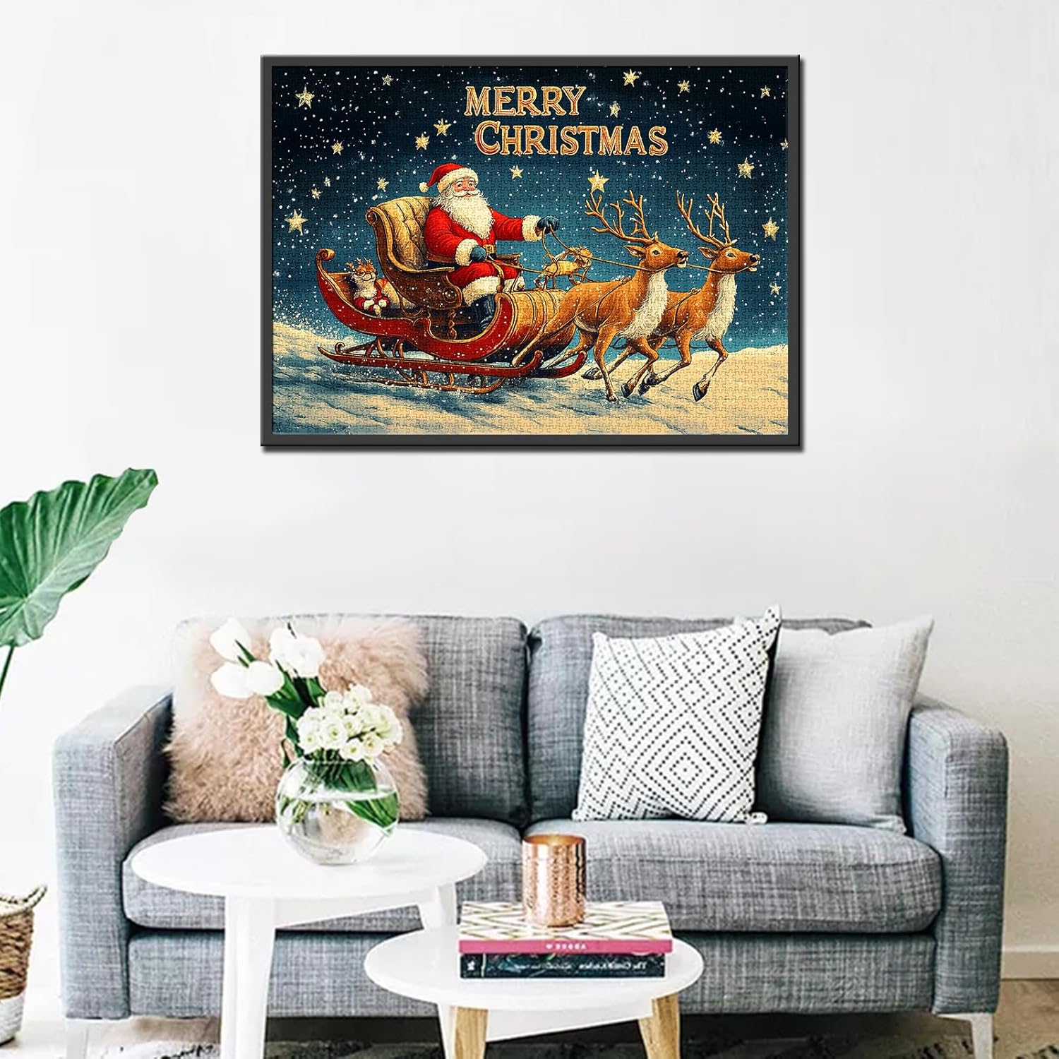 Santa Claus with Reindeer Sleigh Jigsaw Puzzles