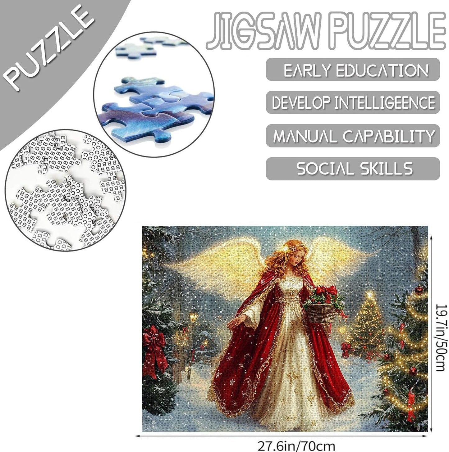 Christmas Angel Sparkling Wings Jigsaw Puzzles