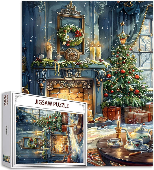 Fireplace on Christmas Eve Jigsaw Puzzles