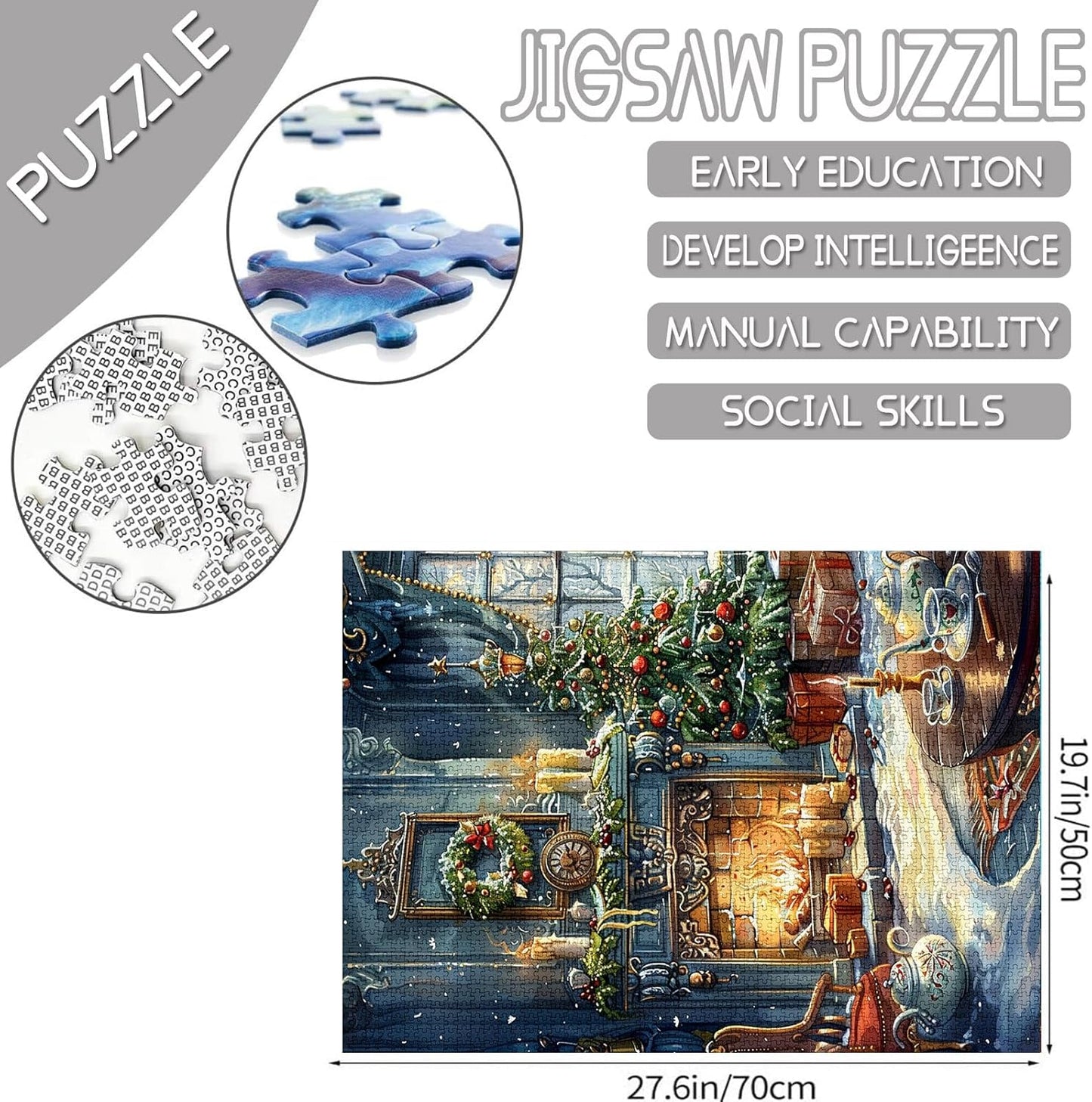 Fireplace on Christmas Eve Jigsaw Puzzles