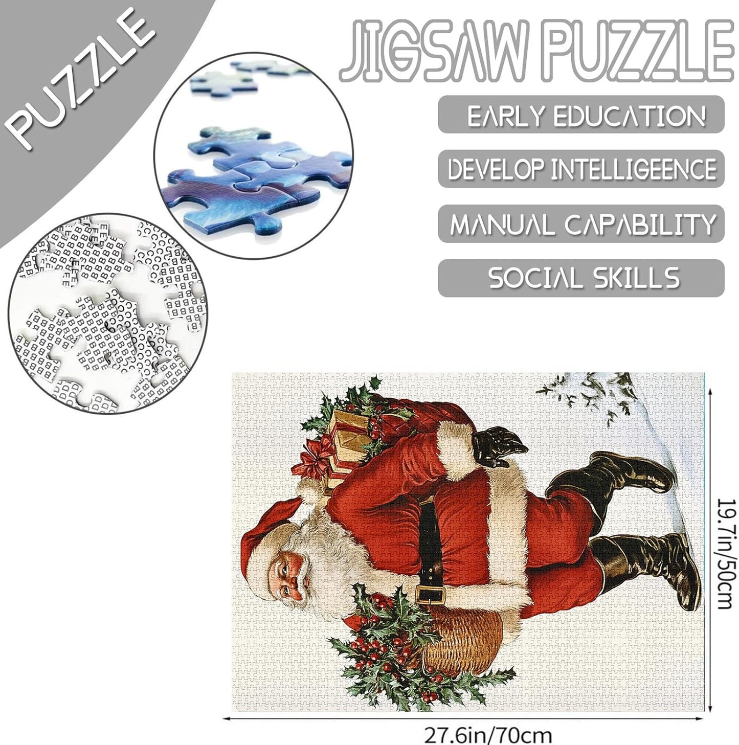 Vintage Santa Claus Portrait Jigsaw Puzzles