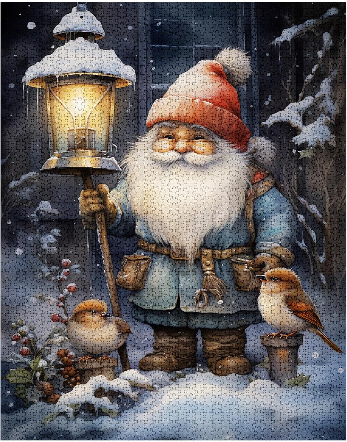 Old Mysterious Christmas Gnome Jigsaw Puzzles