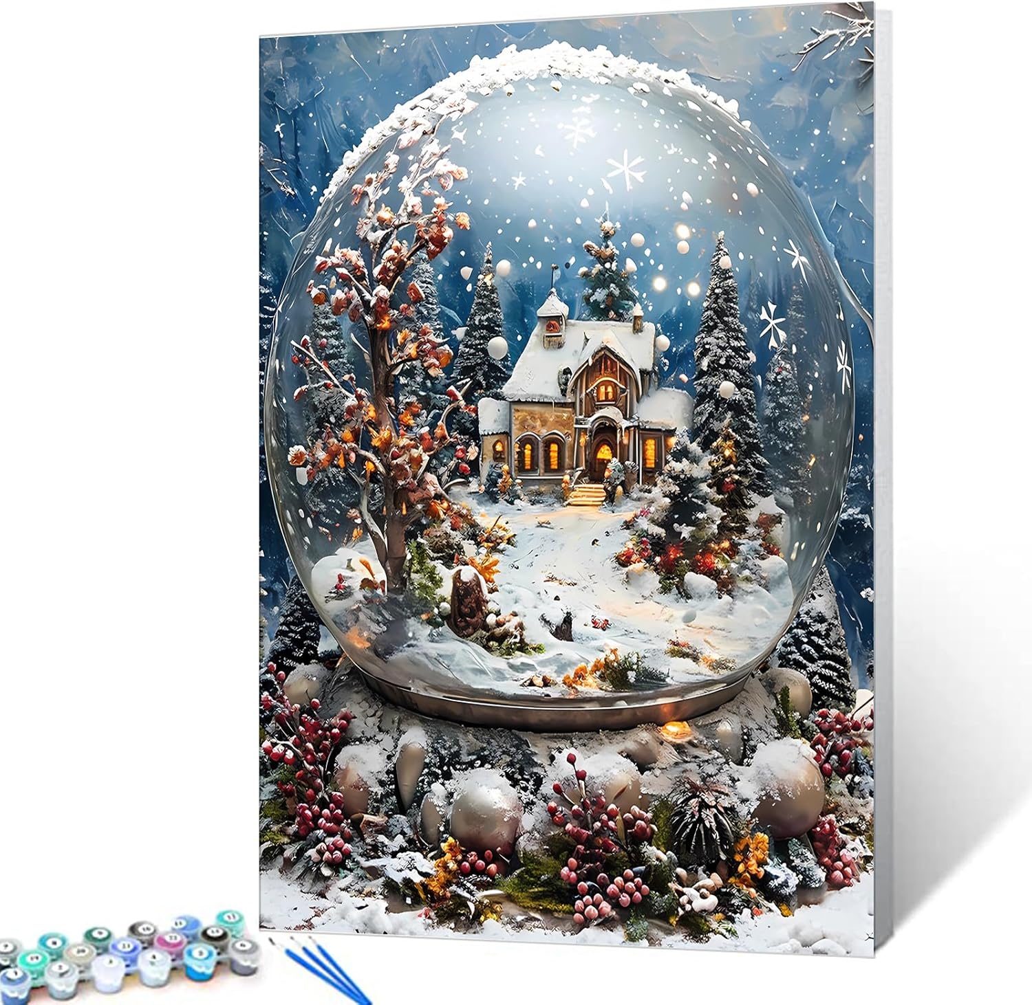 Christmas in a Snow Globe Paint by Numbers