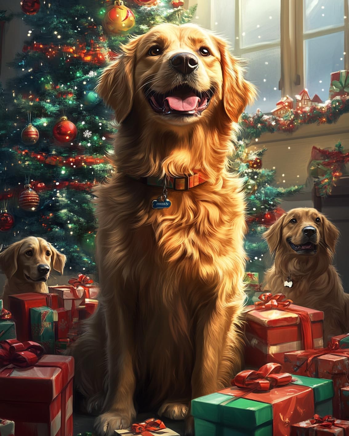 Christmas Gifts for Dogs Paint by Numbers