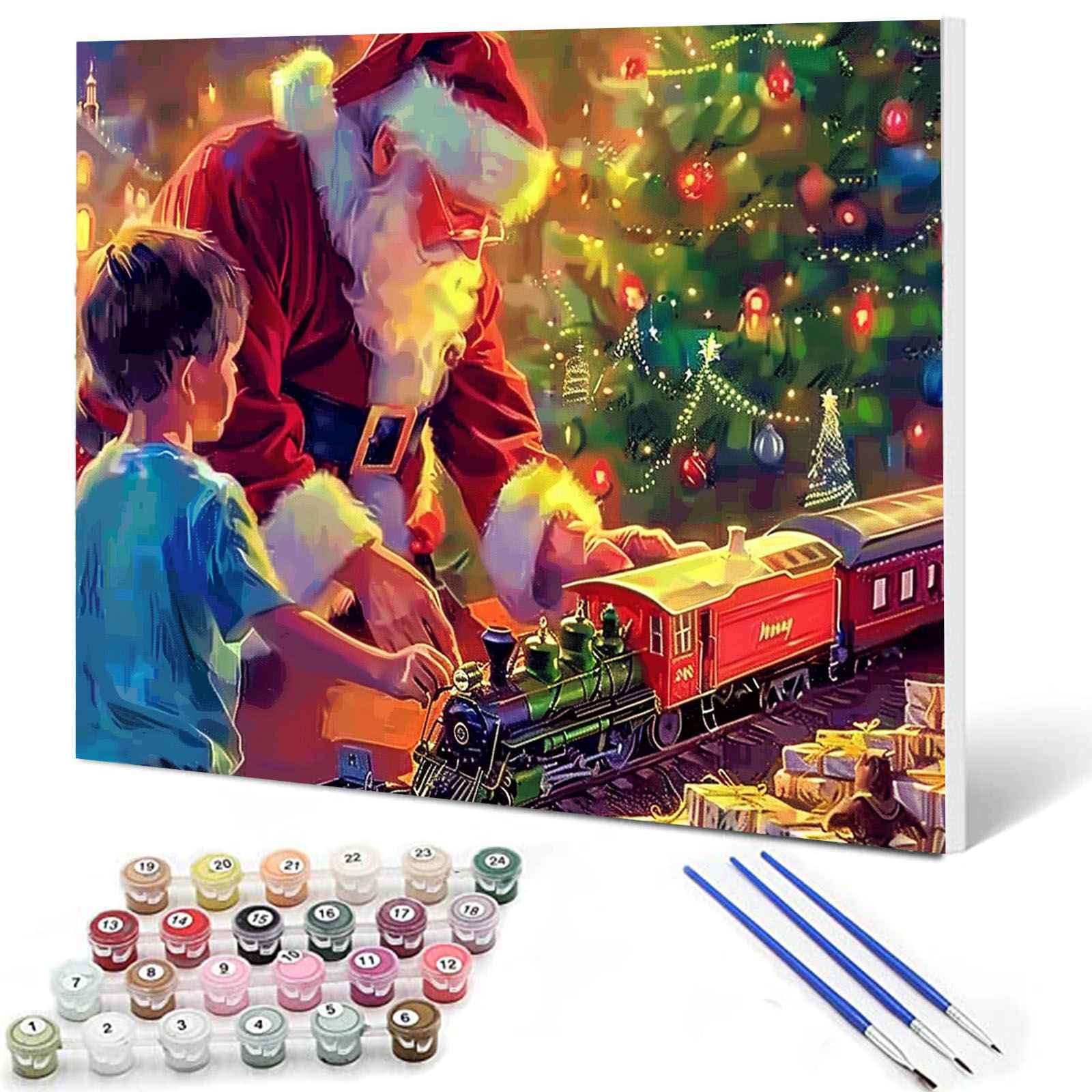 Santa Claus's Train of Gifts Paint by Numbers