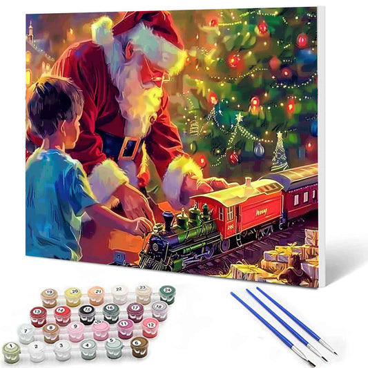 Santa Claus's Train of Gifts Paint by Numbers