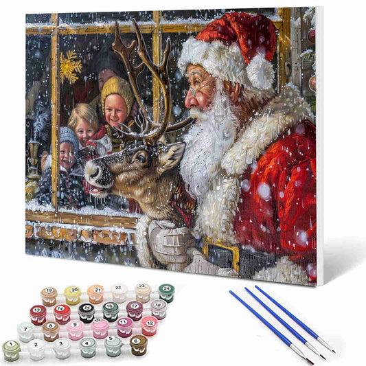 Santa Claus's Train of Gifts Paint by Numbers