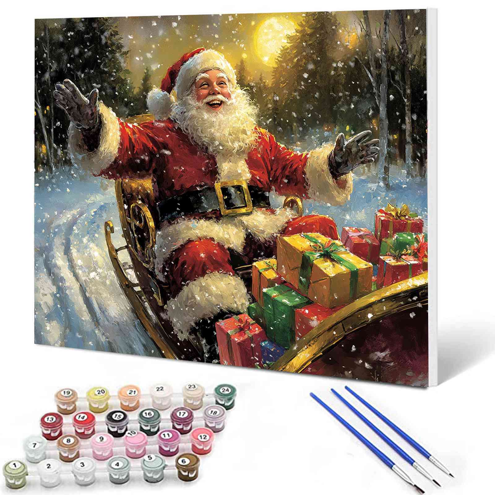 Christmas Joyful Gift Cart Paint by Numbers