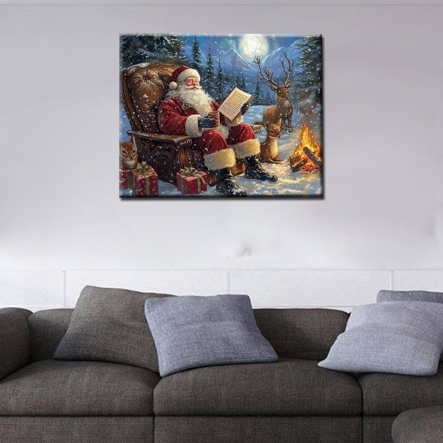 Santa Claus on the Sofa Paint by Numbers