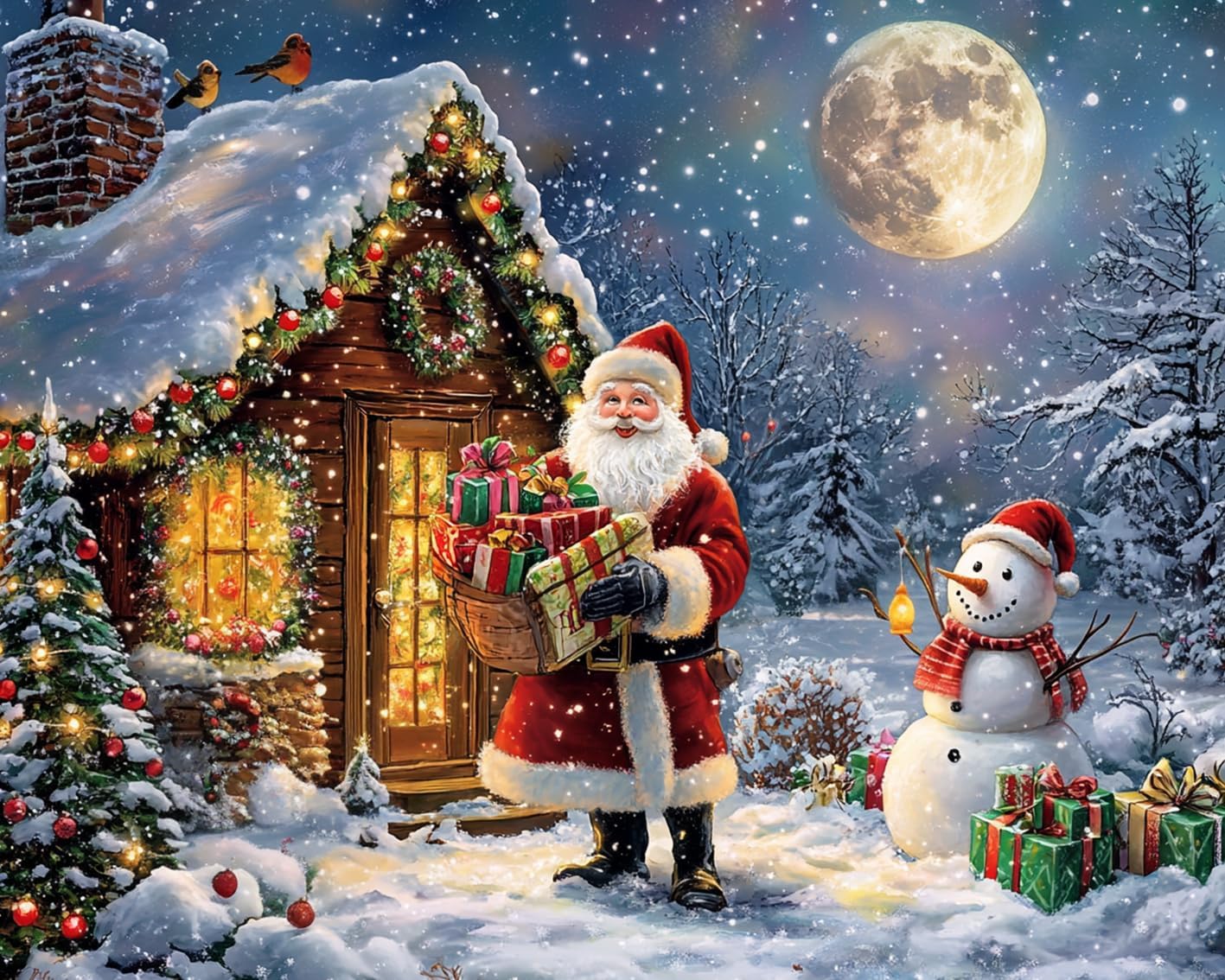 Santa Claus's Cabin Paint by Numbers