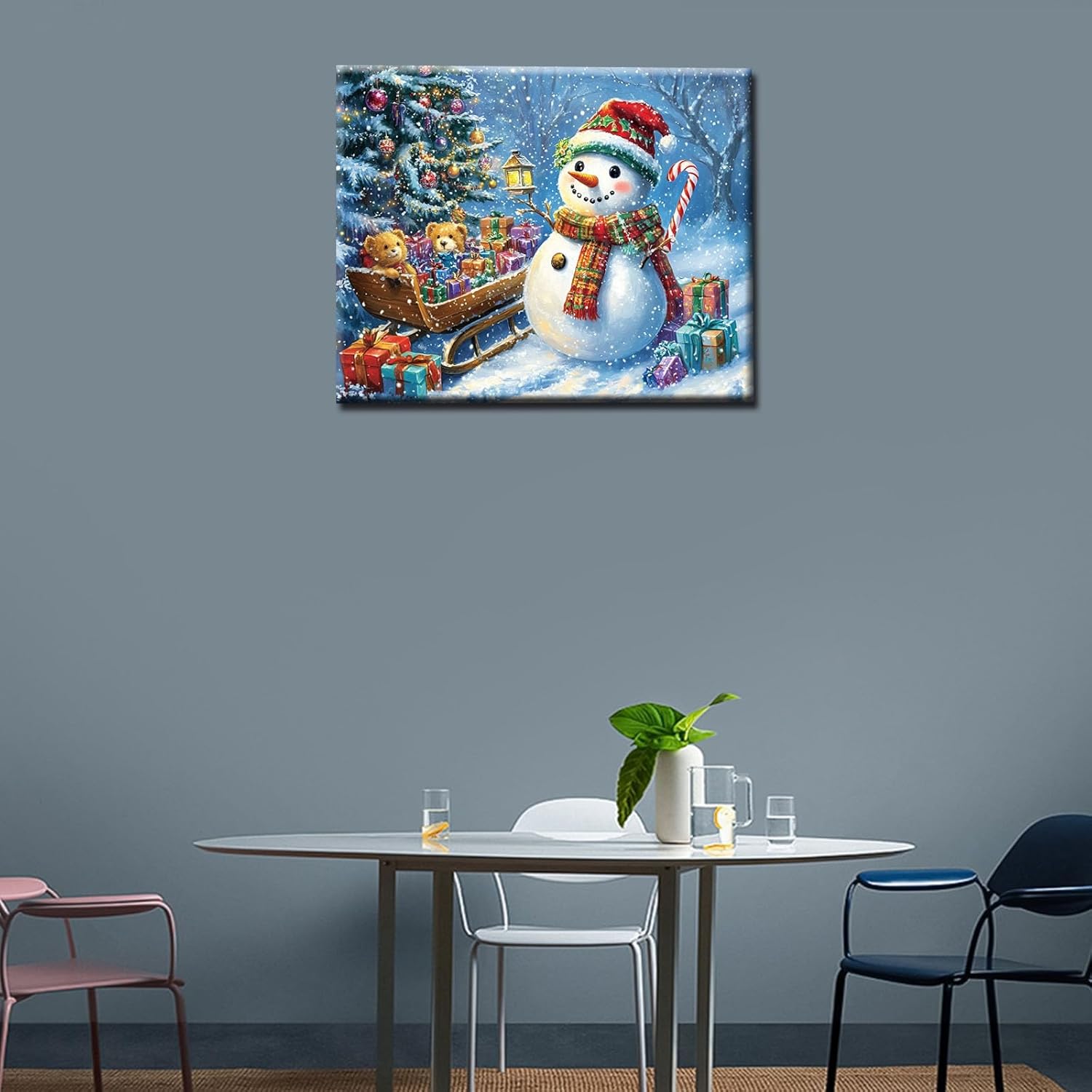 Snowman Delivering Gifts Paint by Numbers Tucocoo