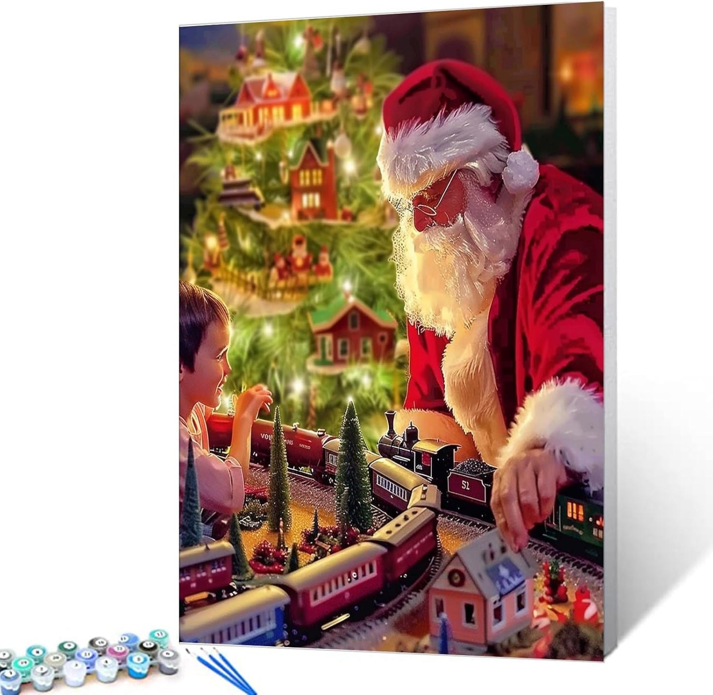 Christmas Santa’s Gift Train Paint by Numbers