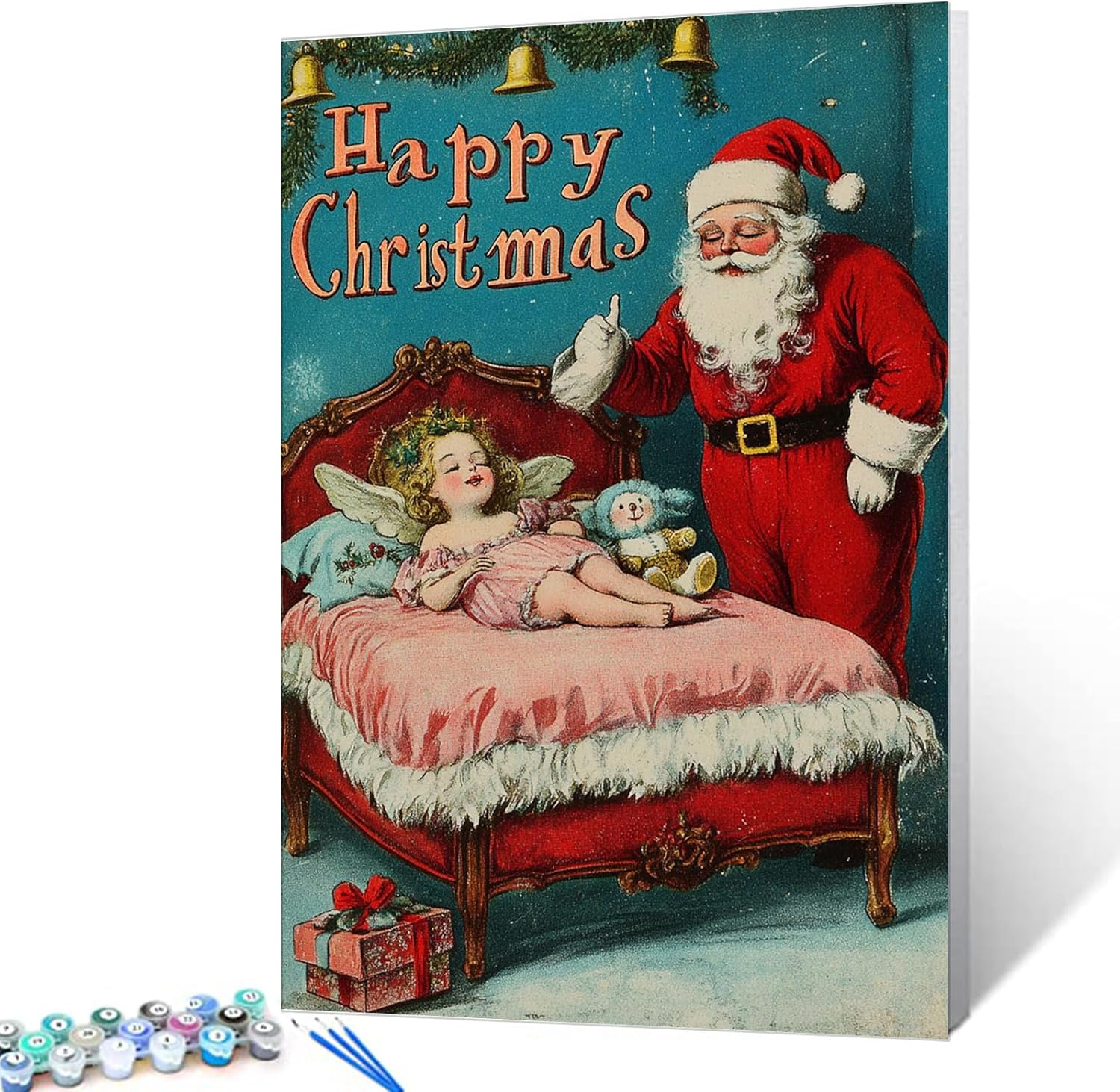 Santa Claus and the Sleeping Angel Paint by Numbers