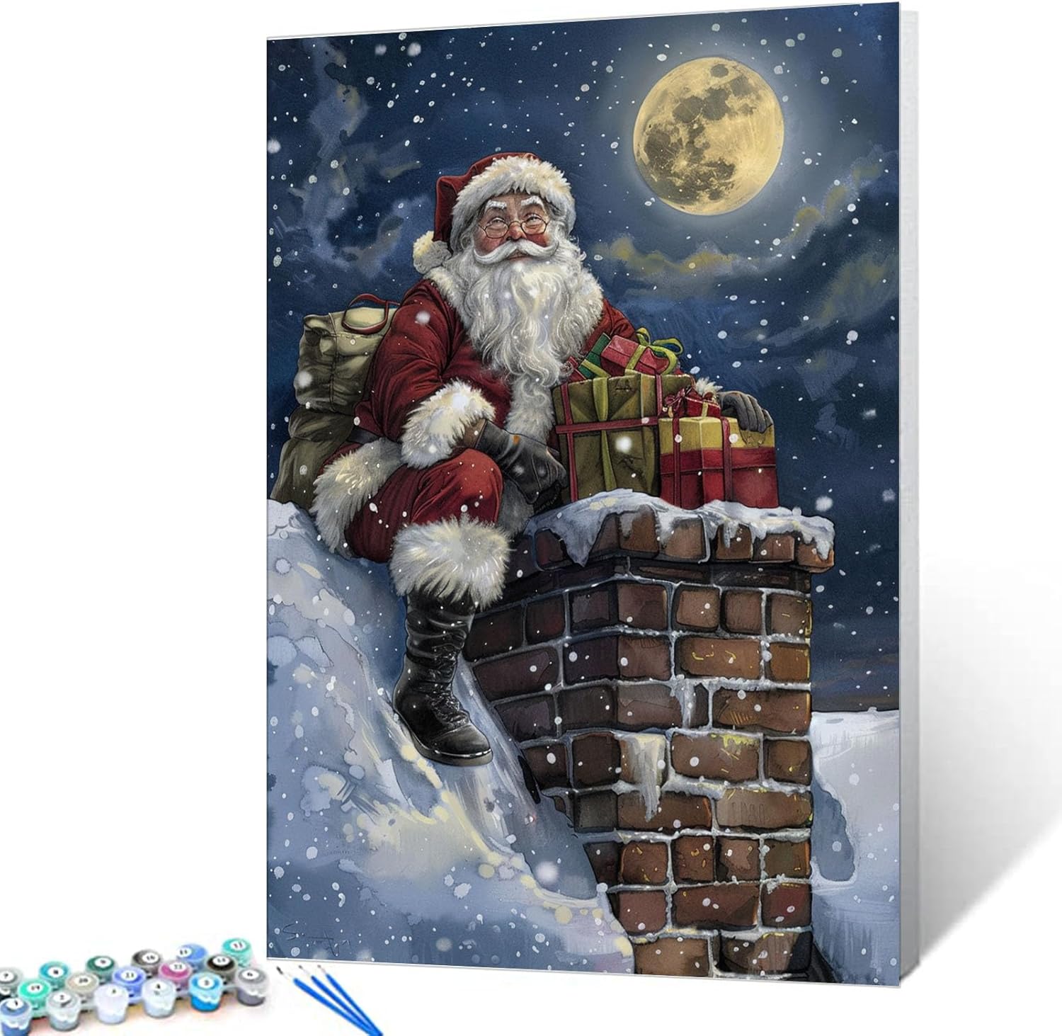 Santa Claus on the Chimney Paint by Numbers