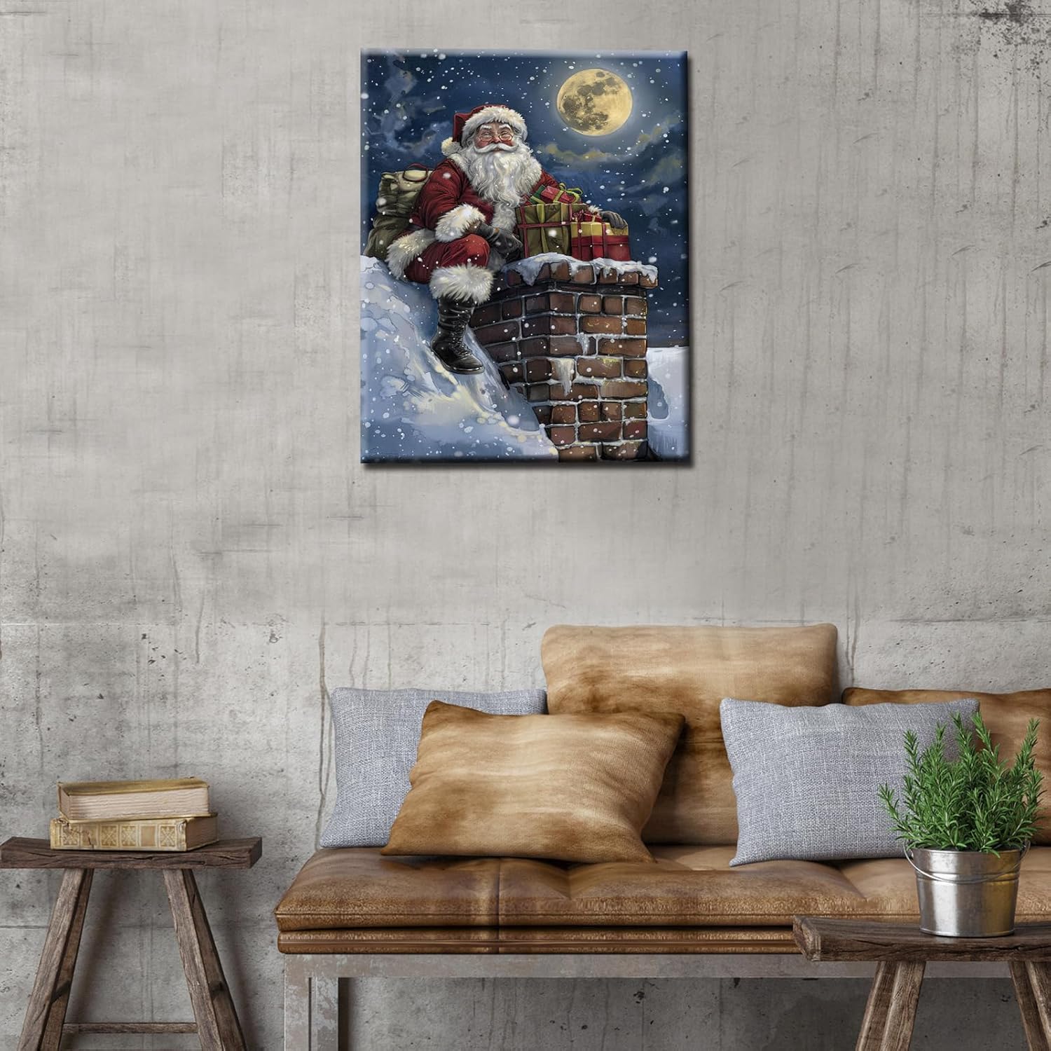 Santa Claus on the Chimney Paint by Numbers