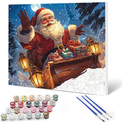 Christmas Santa's Sleigh Paint by Numbers
